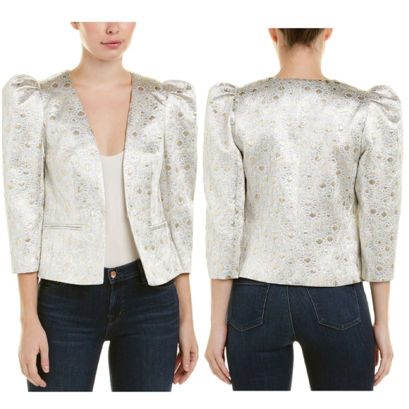 Trina Turk carrington metallic blazer, gold - Picture 7 of 7